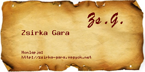 Zsirka Gara névjegykártya